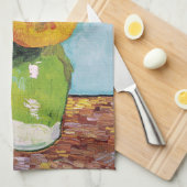 Vincent Van Gogh - Drei Sonnenblumen in einer Vase Geschirrtuch (Viertel Falte)