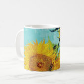 Vincent Van Gogh Drei Sonnenblumen in einer Vase Kaffeetasse (Vorderseite Links)