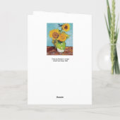 Vincent Van Gogh - Drei Sonnenblumen in einer Vase Karte (Rückseite)