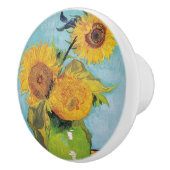 Vincent Van Gogh - Drei Sonnenblumen in einer Vase Keramikknauf (Rechts)