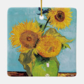 Vincent Van Gogh - Drei Sonnenblumen in einer Vase Keramikornament (Rückseite)