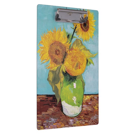 Vincent Van Gogh - Drei Sonnenblumen in einer Vase Klemmbrett (Rechts)