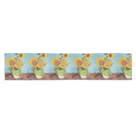 Vincent Van Gogh - Drei Sonnenblumen in einer Vase Kurzer Tischläufer