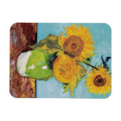 Vincent Van Gogh - Drei Sonnenblumen in einer Vase Magnet (Horizontal)