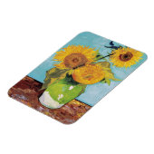 Vincent Van Gogh - Drei Sonnenblumen in einer Vase Magnet (Linke Seite)