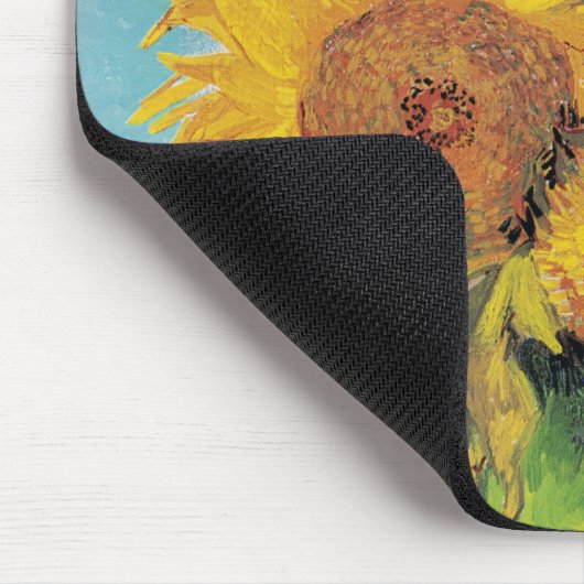 Vincent Van Gogh - Drei Sonnenblumen in einer Vase Mousepad (Ecke)