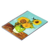 Vincent Van Gogh Drei Sonnenblumen in einer Vase Notizblock (Linke Seite)