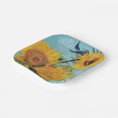 Vincent Van Gogh - Drei Sonnenblumen in einer Vase Pappteller (Gewinkelt)