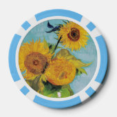 Vincent Van Gogh - Drei Sonnenblumen in einer Vase Pokerchips (Rückseite)
