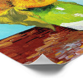 Vincent Van Gogh Drei Sonnenblumen in einer Vase Poster (Ecke)