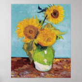 Vincent Van Gogh - Drei Sonnenblumen in einer Vase Poster (Vorne)