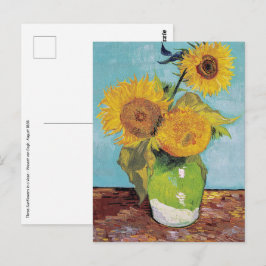 Vincent Van Gogh - Drei Sonnenblumen in einer Vase Postkarte