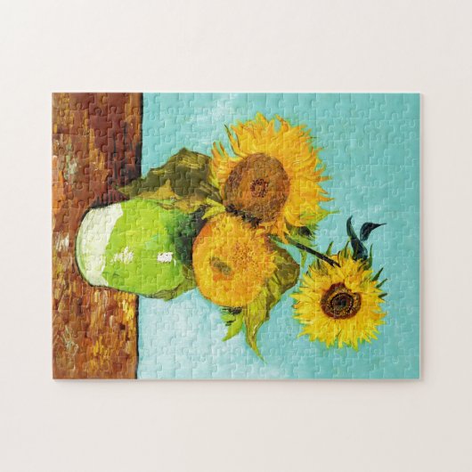 Vincent Van Gogh Drei Sonnenblumen in einer Vase Puzzle (Horizontal)