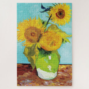 Vincent Van Gogh Drei Sonnenblumen in einer Vase Puzzle