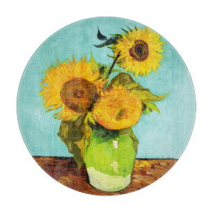 Vincent Van Gogh Drei Sonnenblumen in einer Vase Schneidebrett