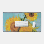 Vincent Van Gogh - Drei Sonnenblumen in einer Vase Schreibtischunterlage (Tastatur & Maus)