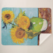 Vincent Van Gogh - Drei Sonnenblumen in einer Vase Sherpadecke (Vorderseite (Horizontal))