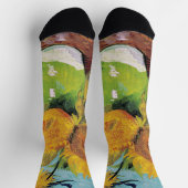 Vincent Van Gogh - Drei Sonnenblumen in einer Vase Socken (Oben)