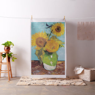 Vincent Van Gogh - Drei Sonnenblumen in einer Vase Stoff