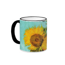 Vincent Van Gogh Drei Sonnenblumen in einer Vase