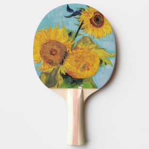 Vincent Van Gogh - Drei Sonnenblumen in einer Vase Tischtennis Schläger