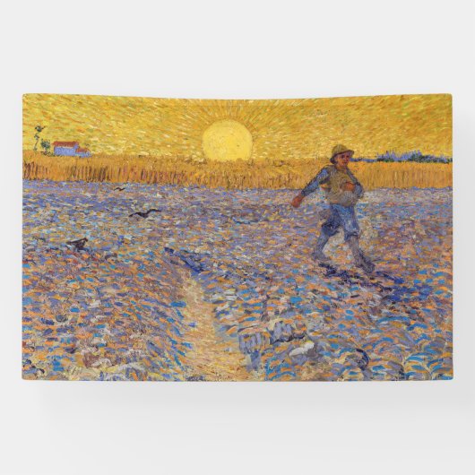 Vincent van Gogh - Dusche mit Setting Sun Banner (Horizontal)