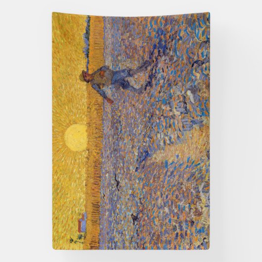 Vincent van Gogh - Dusche mit Setting Sun Banner (Vertikal)