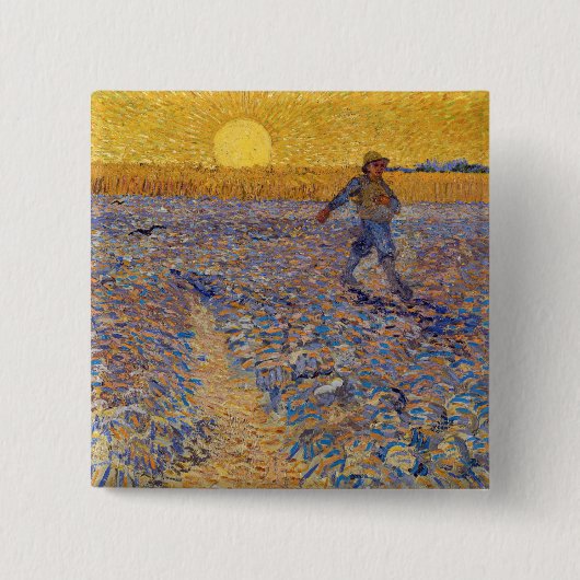 Vincent van Gogh - Dusche mit Setting Sun Button (Vorderseite)