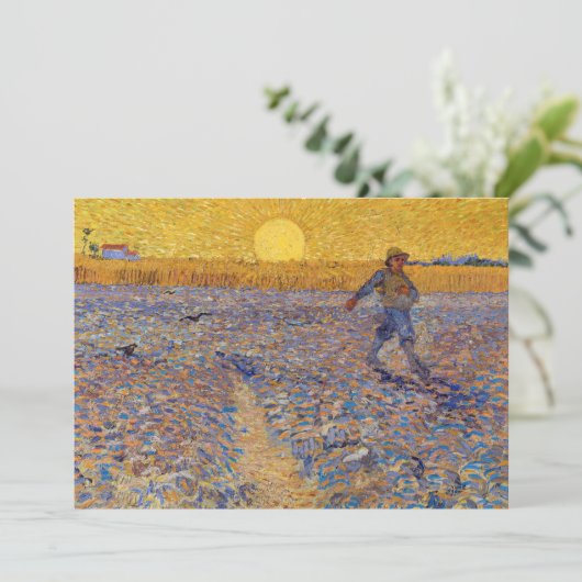 Vincent van Gogh - Dusche mit Setting Sun Einladung (Stehend Vorderseite)