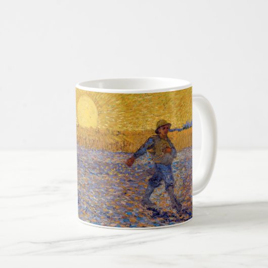 Vincent van Gogh - Dusche mit Setting Sun Kaffeetasse (VorderseiteRechts)