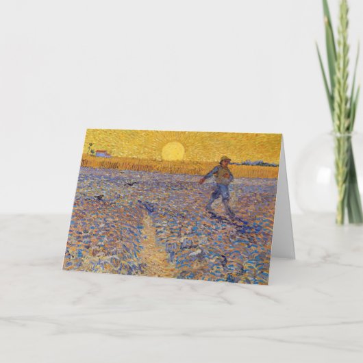 Vincent van Gogh - Dusche mit Setting Sun Karte (Vorderseite)