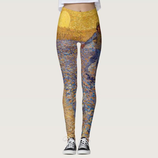 Vincent van Gogh - Dusche mit Setting Sun Leggings (Vorderseite)