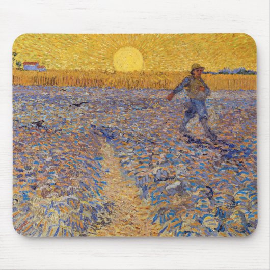 Vincent van Gogh - Dusche mit Setting Sun Mousepad (Vorne)