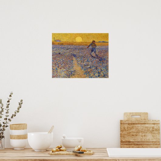 Vincent van Gogh - Dusche mit Setting Sun Poster (Küche)