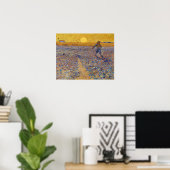 Vincent van Gogh - Dusche mit Setting Sun Poster (Heimbüro)
