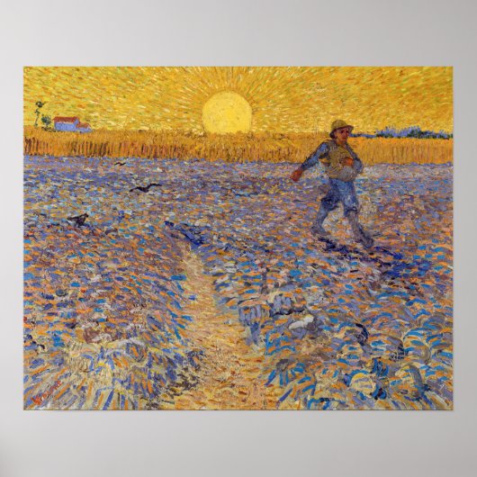 Vincent van Gogh - Dusche mit Setting Sun Poster (Vorne)