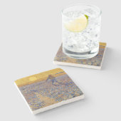 Vincent van Gogh - Dusche mit Setting Sun Steinuntersetzer (Seitenansicht)