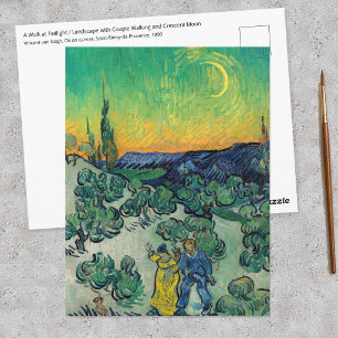 Vincent van Gogh - Ein Spaziergang in der Dämmerun Postkarte