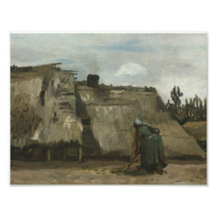 Vincent van Gogh - eine Bauernfrau, die in Fron sc Fotodruck