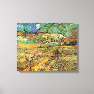 Vincent van Gogh - Eingefriedetes Weizenfeld mit B Leinwanddruck