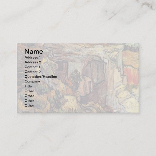 Vincent Van Gogh - Eintritt in einen Steinbruch de Visitenkarte (Vorderseite)