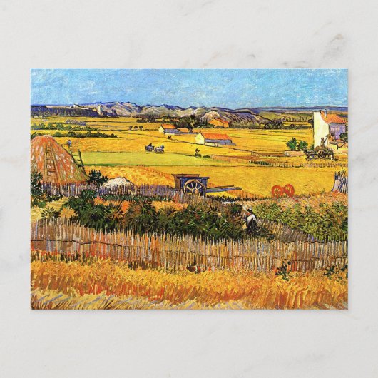 Vincent Van Gogh: Ernte bei La Crau Fine Art Postkarte (Vorderseite)