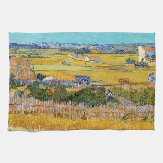 Vincent van Gogh - Ernte bei La Crau Geschirrtuch (Horizontal)