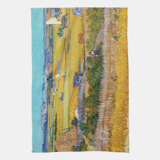 Vincent van Gogh - Ernte bei La Crau Geschirrtuch (Vertikal)