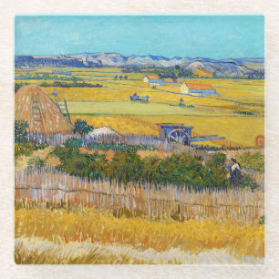 Vincent van Gogh - Ernte bei La Crau Glasuntersetzer