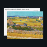 Vincent van Gogh - Ernte bei La Crau Postkarte<br><div class="desc">Ernte in La Crau,  mit Montmajour im Hintergrund - Vincent van Gogh,  1888</div>