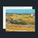 Vincent van Gogh - Ernte bei La Crau Postkarte<br><div class="desc">Ernte in La Crau,  mit Montmajour im Hintergrund - Vincent van Gogh,  1888</div>