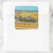 Vincent van Gogh - Ernte bei La Crau Quadratischer Aufkleber (Tasche)