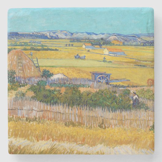 Vincent van Gogh - Ernte bei La Crau Steinuntersetzer (Vorderseite)