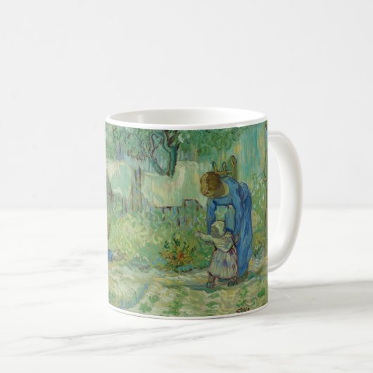 Vincent Van Gogh Erste Schritte nach Millet Kaffeetasse (VorderseiteRechts)